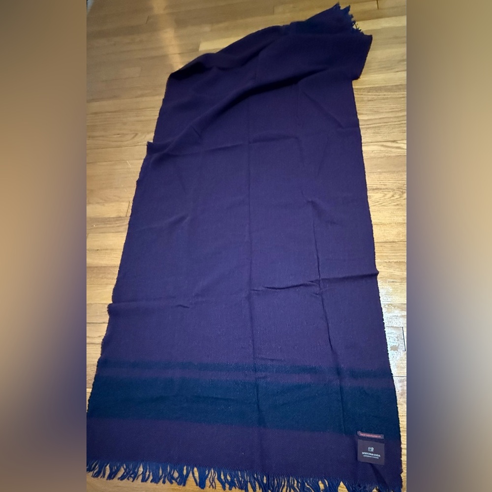 Scotch&Soda Oversized Scarf, Burgundy/Navy Blue stripes